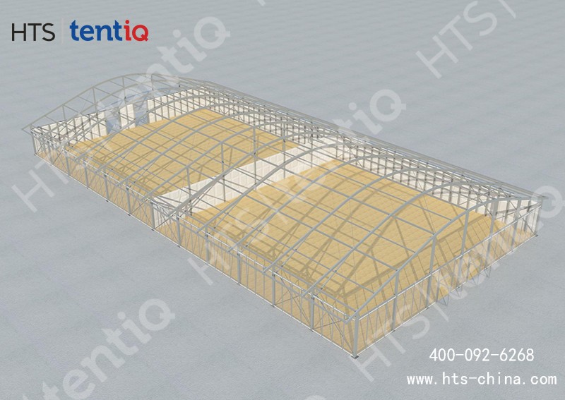 這座篷房空間容納近3000人，抗風(fēng)達(dá)12級(jí)可輕松承接各種活動(dòng)
