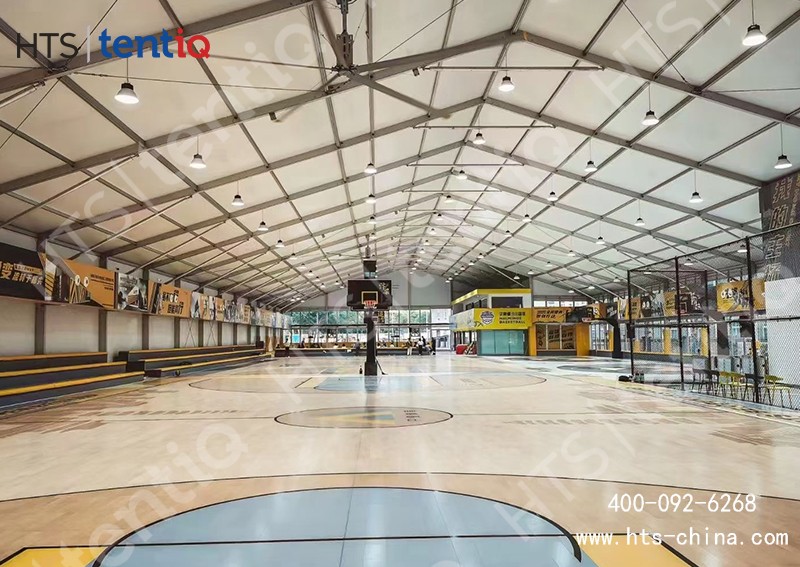 篷房體育館工廠(chǎng)生產(chǎn)，現(xiàn)場(chǎng)安裝，20天可以運(yùn)營(yíng)使用