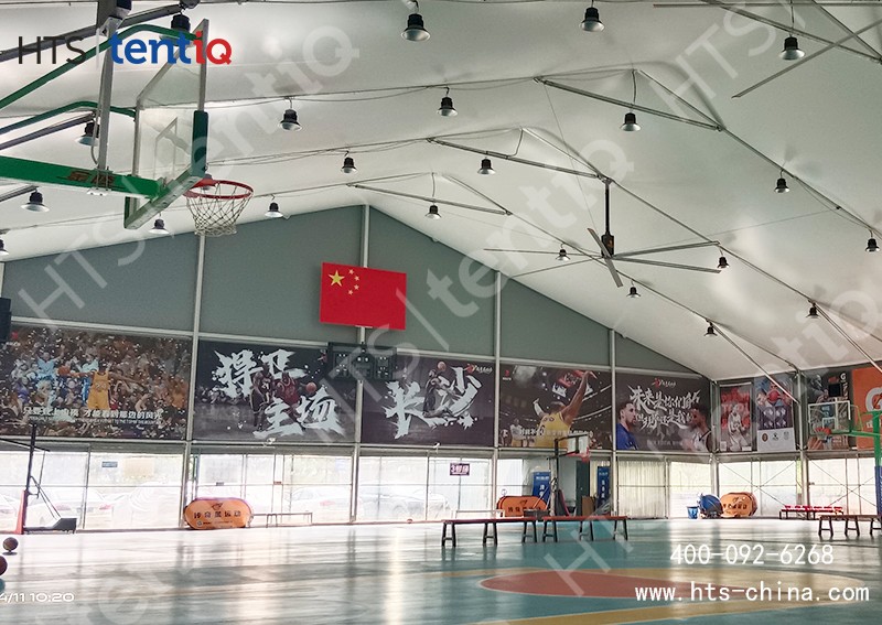 籃球場(chǎng)裝配式棚房不會(huì)產(chǎn)生建筑垃圾，滿足大眾健身的小型場(chǎng)館