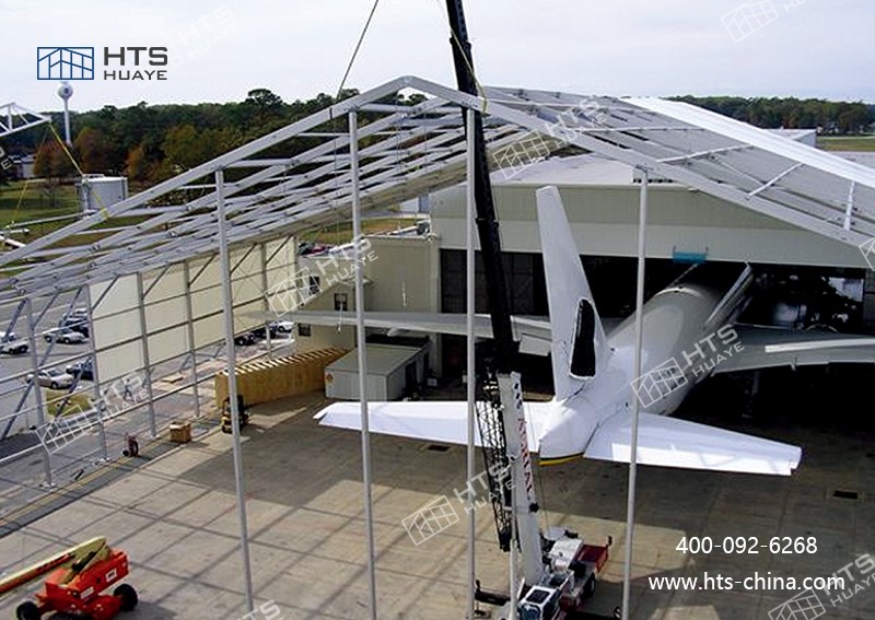 飛機機庫篷房可按需搭建合適規(guī)模的機庫，避免空間閑置