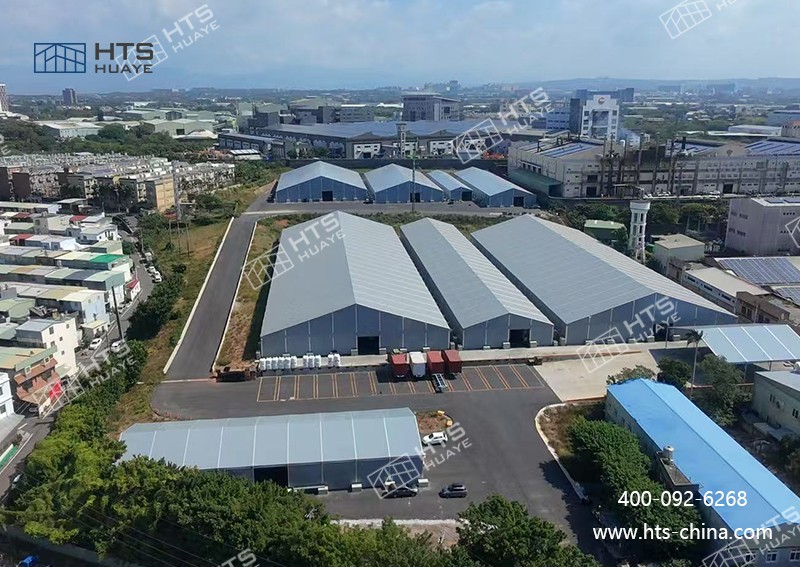 華燁海特斯近 2 萬㎡倉儲(chǔ)篷房圓滿搭建！9 座鋁合金篷房集群彰顯品質(zhì)實(shí)力